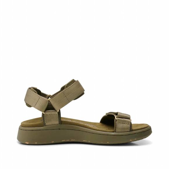 NEW WODEN women's line sandal in dark olive - Picture 3 of 6
